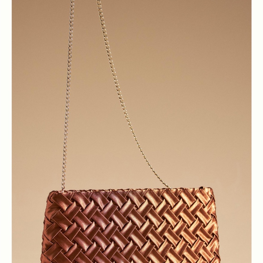Anthropologie Bronze Woven Bag - Picture 2 of 10